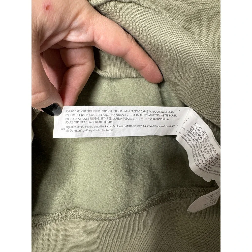 Zara Boys 2 Piece Set Green Hoodie Tan Los Angeles Wide Leg Sweatpants Size 9/10